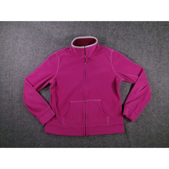 Old Navy Jacket Womens M Pink Full Zip Fleece Stand Collar Pockets Casual - Picture 1 of 9
